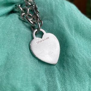 Genuine Tiffany & Co Silver heart tag chain bracelet